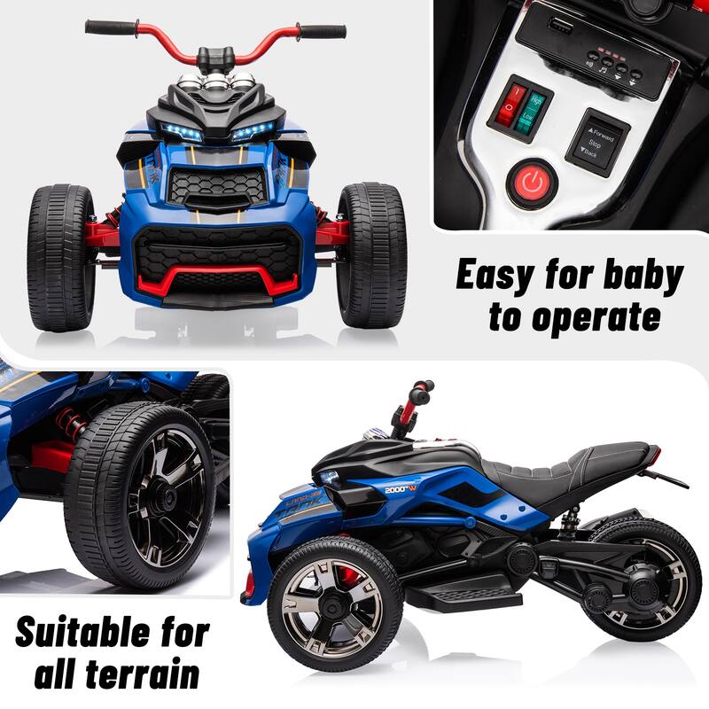 3 Wheeler Electric Vehicle 12v Kids Ride on ATV Car for Kids 3-8 Best Gift