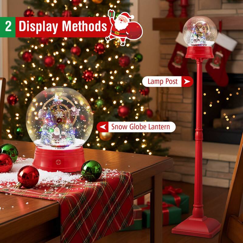 Costway 5 Ft Musical Christmas Street Lamp with 8 Tunes & 15 Colorful - as pic shows - See Details