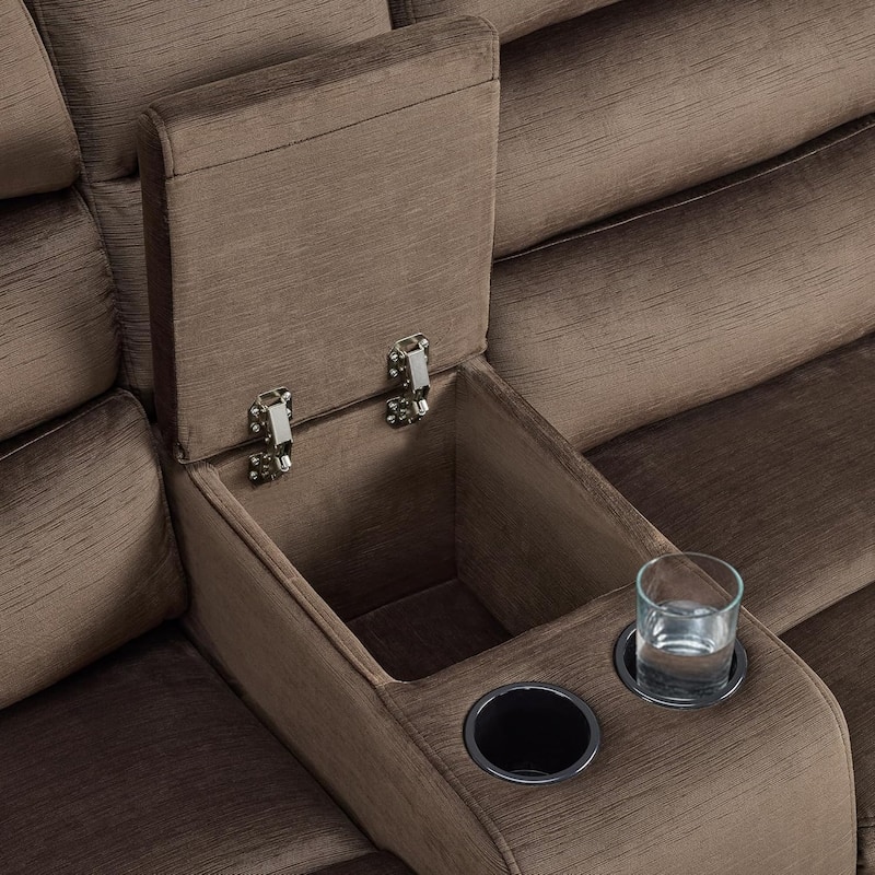 MCombo 61.6'' Wall Hugger Power Loveseat Recliner Sofa with Adjustable Headrest and USB A & C Charge Ports