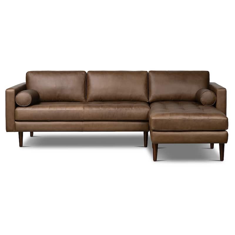 Poly & Bark Napa 104.5" Right-facing Sectional Sofa - Full Grain Genuine Italian Leather