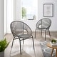 preview thumbnail 10 of 31, Corvus Sarcelles Woven Wicker Indoor/Outdoor Chairs (Set of 2)