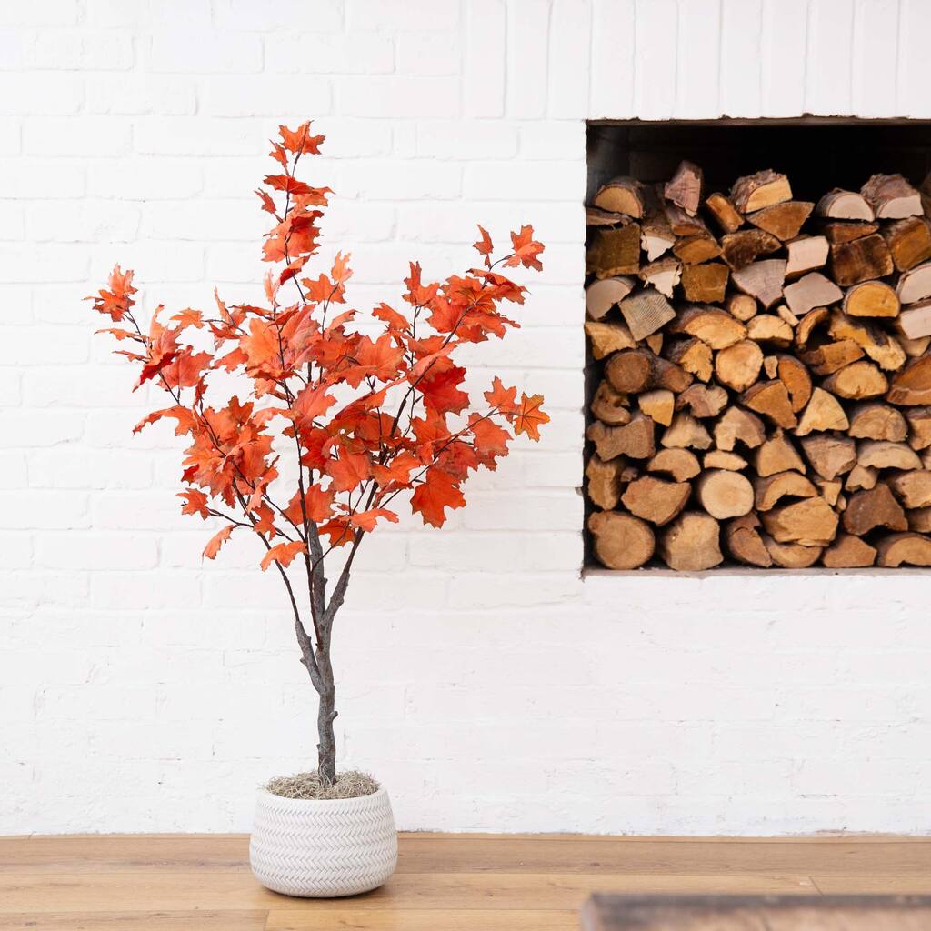 Potted Artificial Smoky Maple Tree - 4' - Unlit