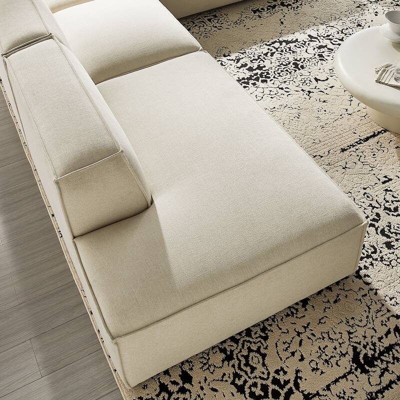 Restore 4-Piece Performance Fabric Upholstered Modular L-Shaped Armless Sectional Sofa