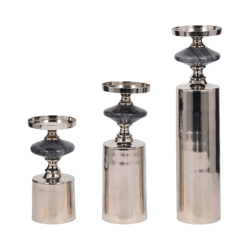 Modern Decorative Candle Holders with Silhouettes- Set of 3 - 9" - 12"