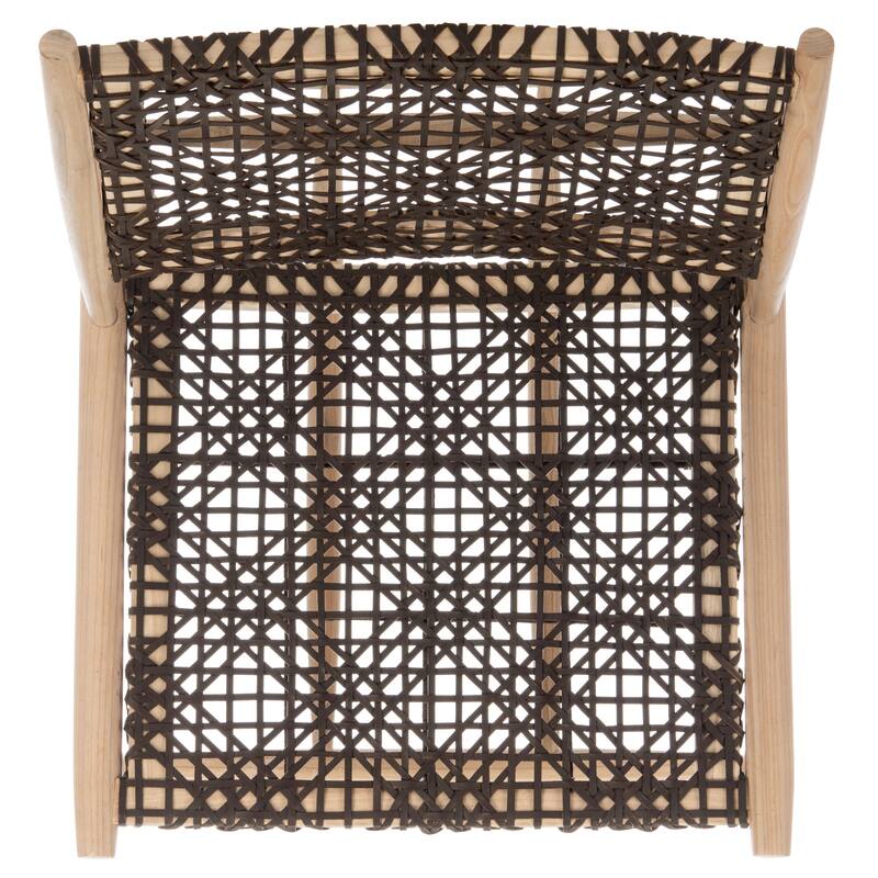 SAFAVIEH Bandelier Open Leather Weave Squared Accent Chair. - 26" W x 32" D x 31" H