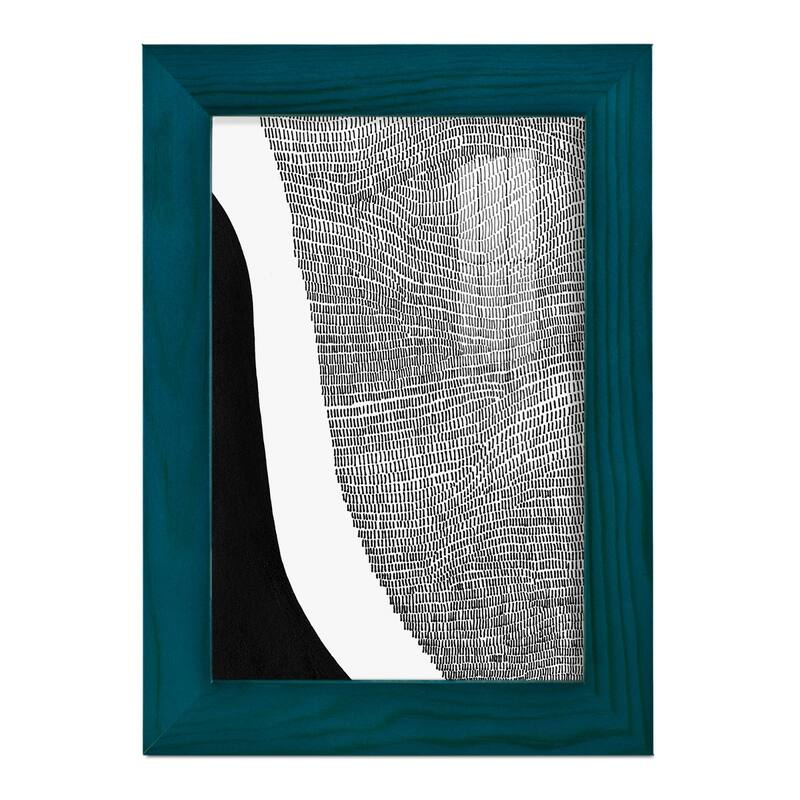 Black & White Abstract I -Framed Print w/glass-Cherry Red