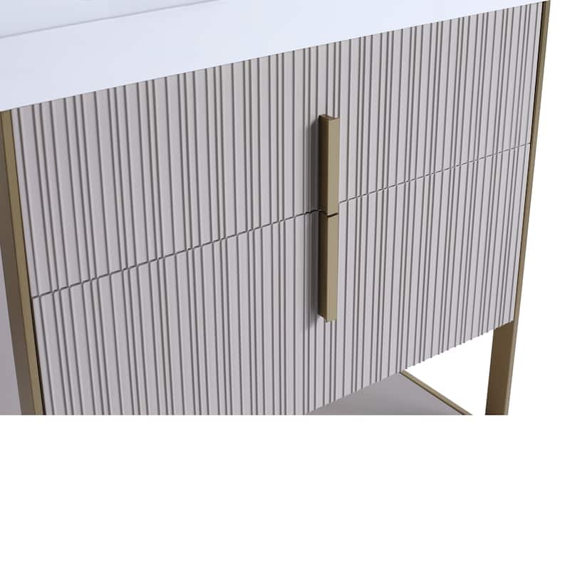 Fine Fixtures Serenity Modern Bathroom Vanity with White Gel Acrylic Top