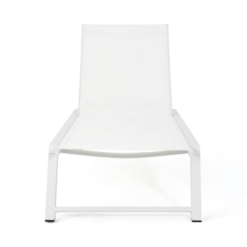 Outdoor aluminum frame mesh chaise lounge chair