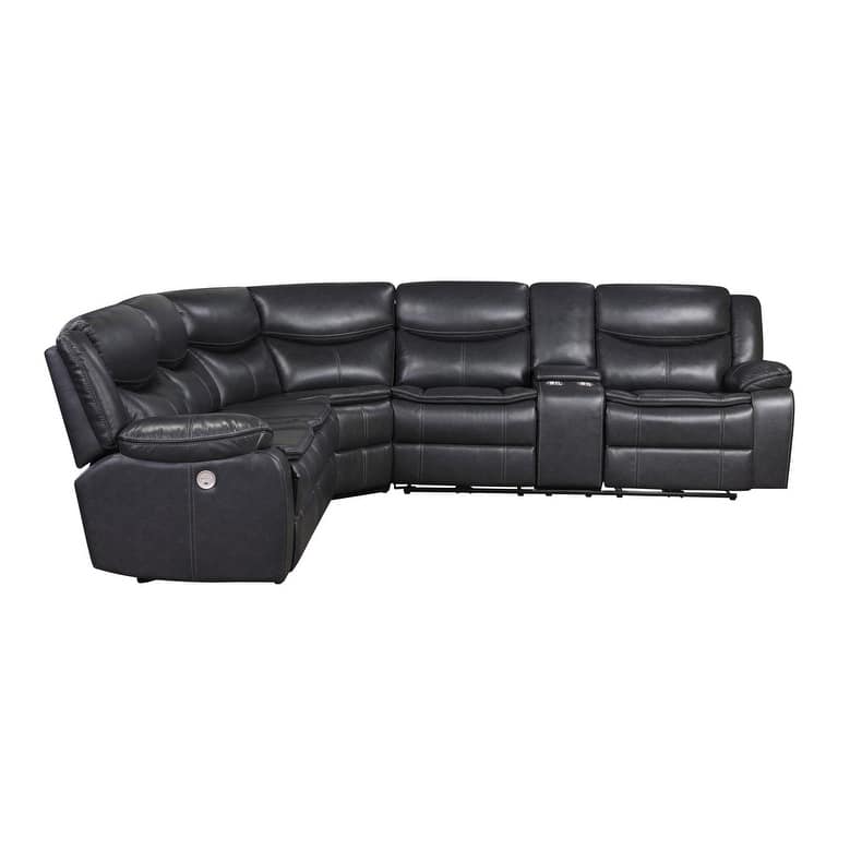 McLean Dark Grey Power Reclining Sectional Sofa