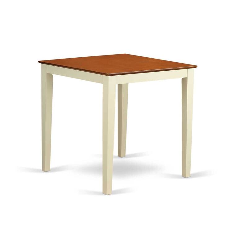 HomeStock 3-Piece Buttermilk and Cherry Finish Solid Wood Top Counter Height Dining Table Set