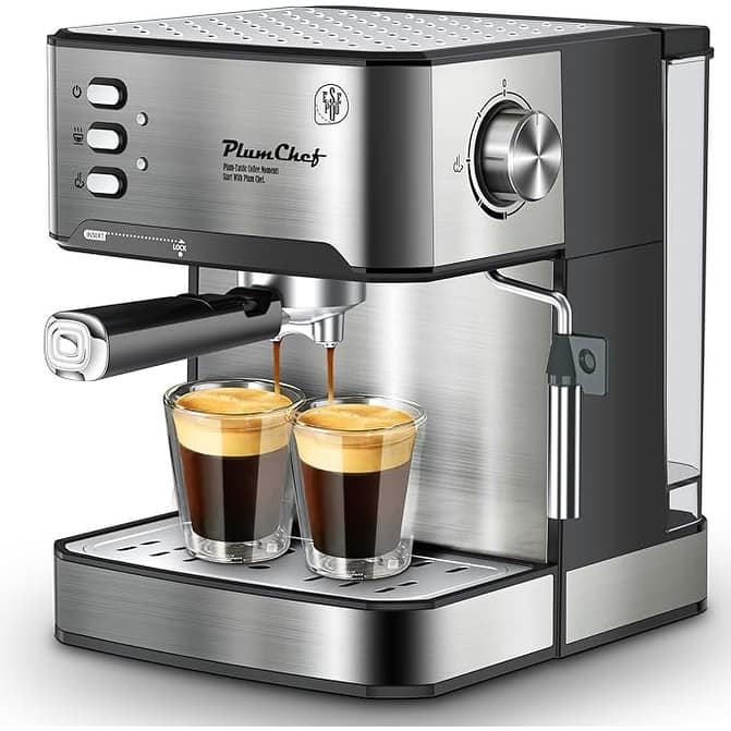 Anmytek 20 Bar Cafe Quality Home Barista Espresso Machine with Milk Frother - ESE Pod Compatible