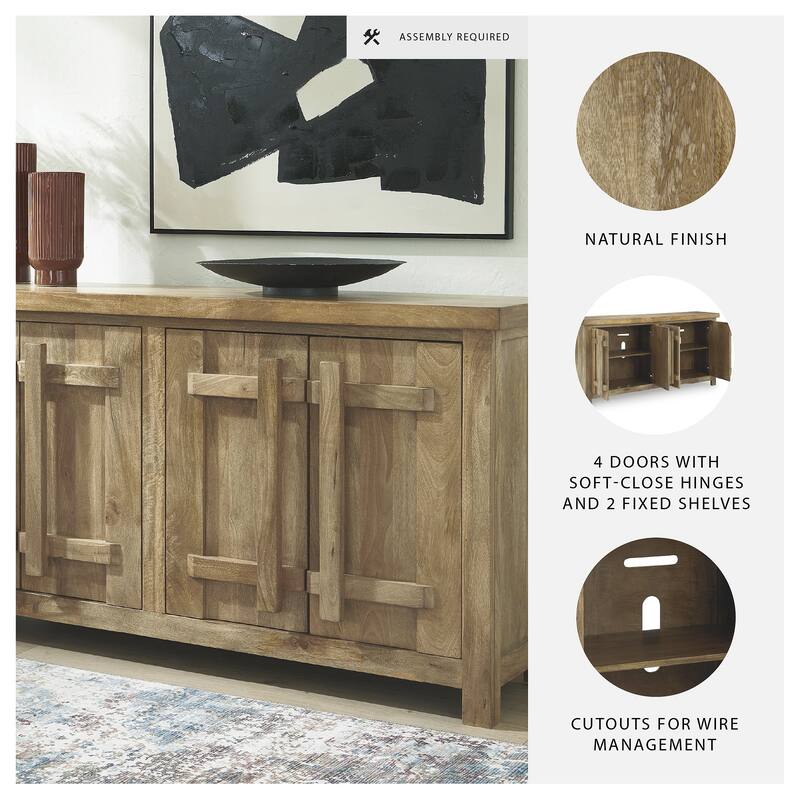 Signature Design by Ashley Dresor Natural Accent Cabinet - 68.13" W x 18" D x 36.25" H