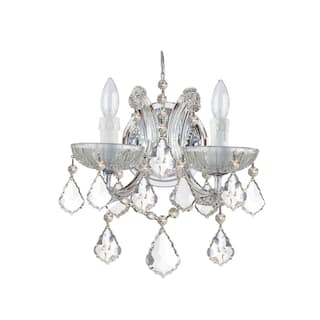 Maria Theresa 2 Light Clear Italian Crystal Chrome Sconce - 10.5'' W x 12.5'' H x 7'' D