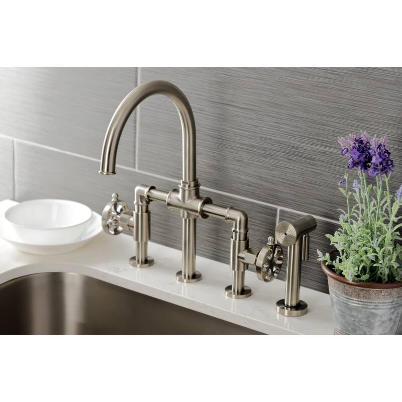 Kingston Brass KS233.RX Belknap 1.8 GPM Bridge Kitchen Faucet
