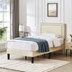 preview thumbnail 2 of 70, Kids Bed Frame, Height Adjustable Upholstered Bed, Twin Size Bed Set of 2