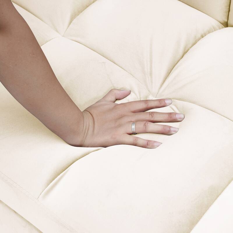64.96" Velvet 3-in-1 Convertible Sofa Bed with Adjustable Back, Storage Pocket, and 500lb Weight Capacity