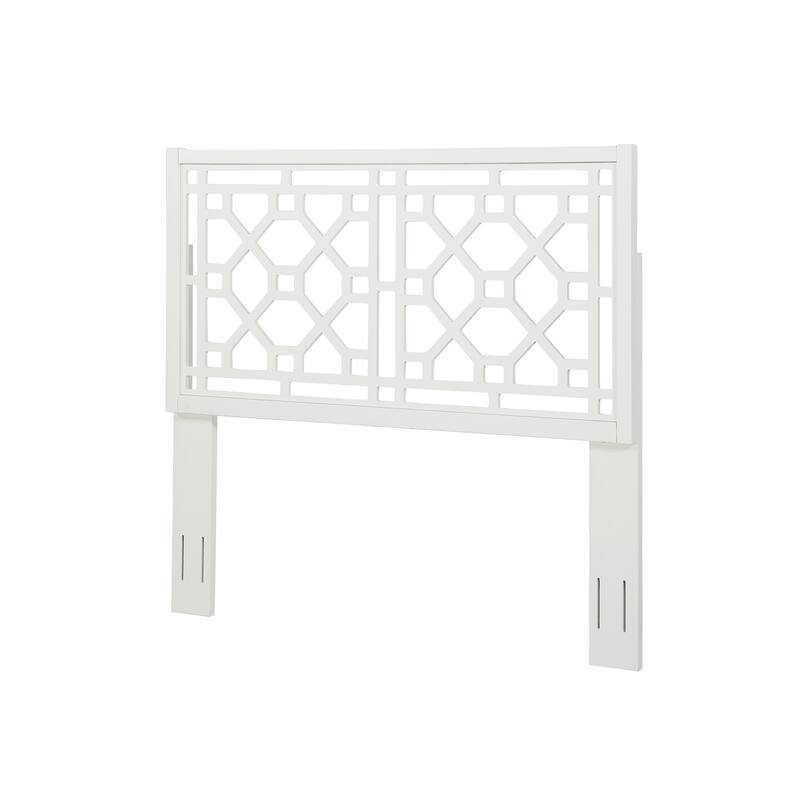 Classic Chippendale White Headboard for Queen/Full Bed