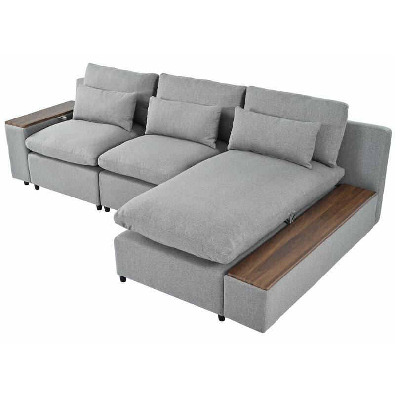 Modular Sectional Sofa with Removable Back Cushions