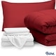 preview thumbnail 75 of 79, Bare Home Bed-in-a-Bag Down Alternative Comforter & Sheet Set Red/White - Twin