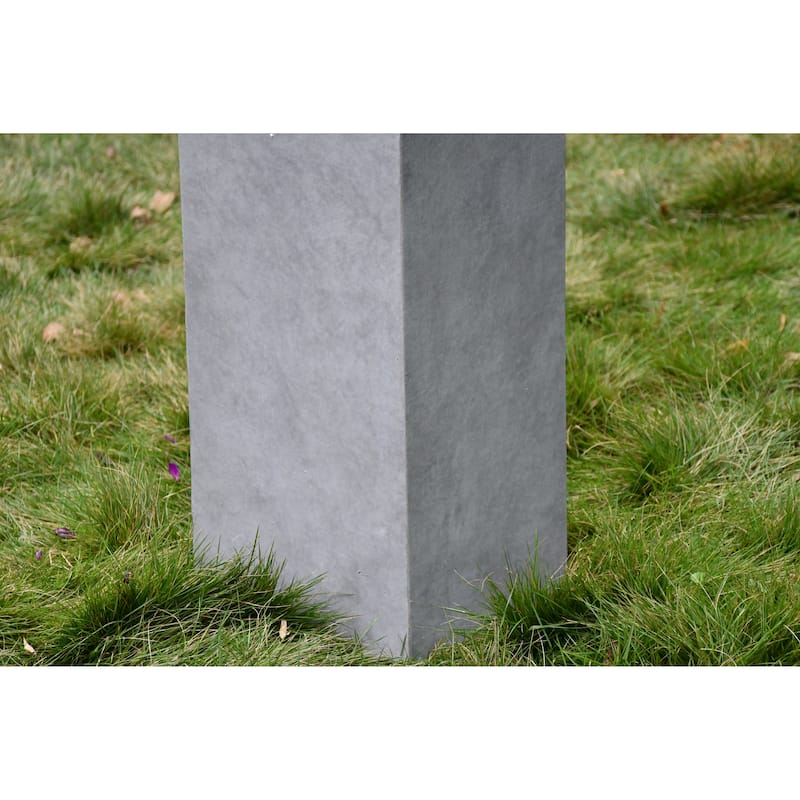 Kante Square Lightweight Concrete and Weather Resistant Fiberglass Indoor Outdoor Tall Planter with Drainage Hole