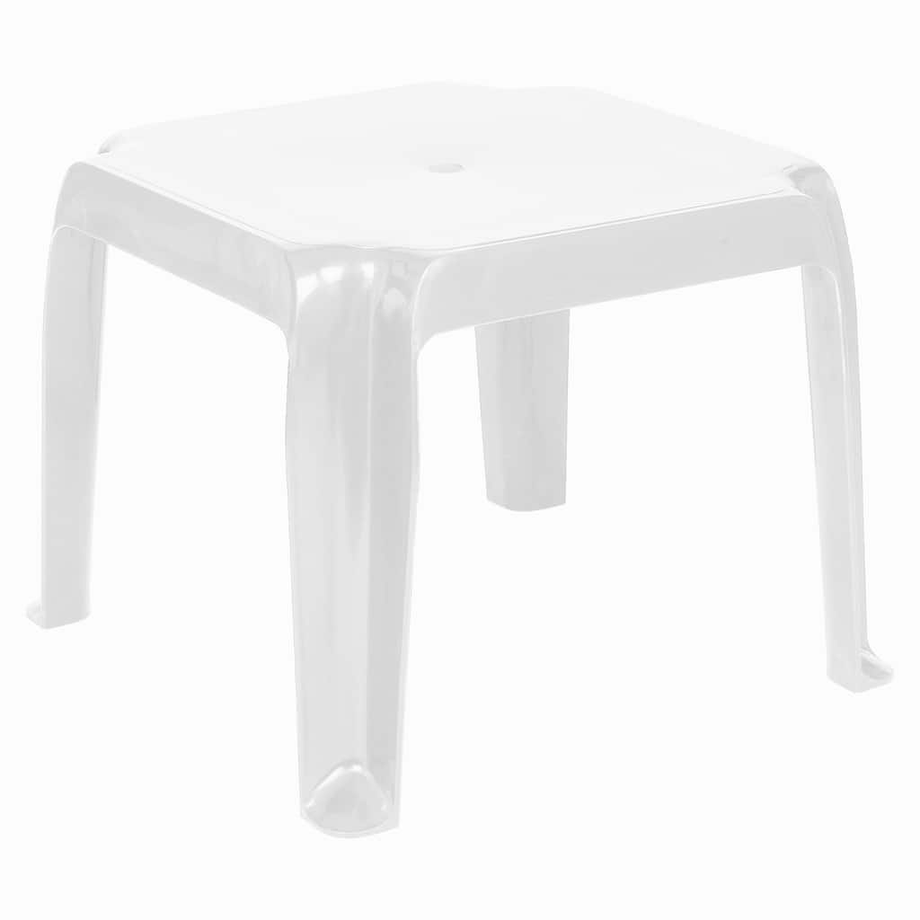 Set of 2 White Stackable Square Patio Side Tables 16"