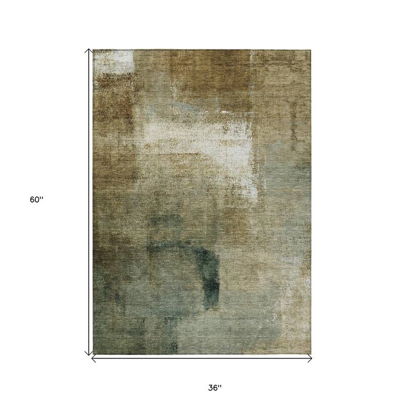 HomeRoots Abstract Transitional Rectangle Outdoor Rug