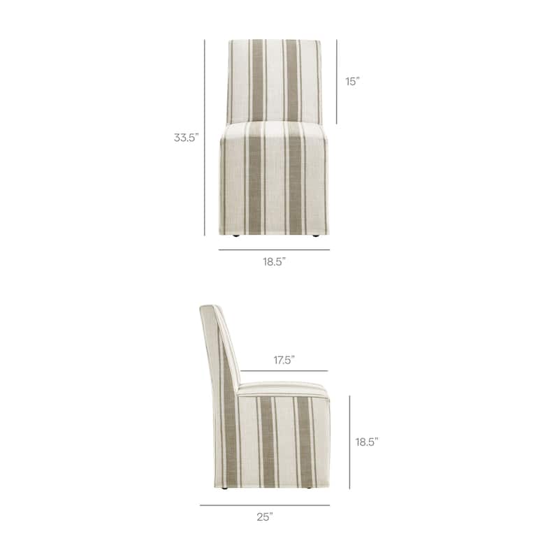 Tessera Striped Slipcovered Dining Side Chair