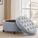 preview thumbnail 13 of 64, Tufted Large Round Storage Ottoman Footrest Beige/ Grey/ Blue
