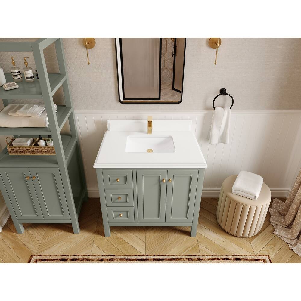 Willow Collections 36 in. W x 22 in. D Nashville Center Right Sink Bathroom Vanity with Countertop