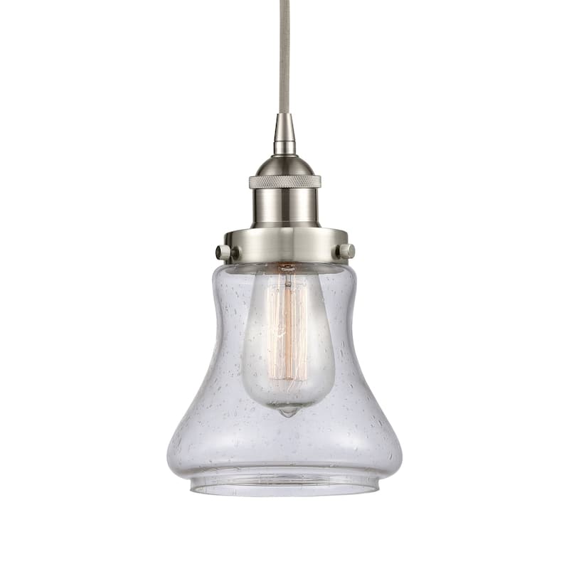 Innovations Lighting 616-1PH-10-6 Bellmont Pendant Bellmont 6" Wide - Brushed Satin Nickel / Seedy
