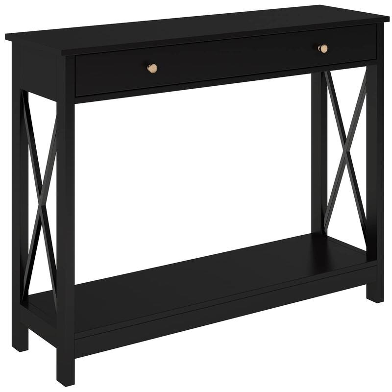 Console Table with Drawer and Storage Shelves,Foyer Entryway Sofa Table for Living Room,Hallway