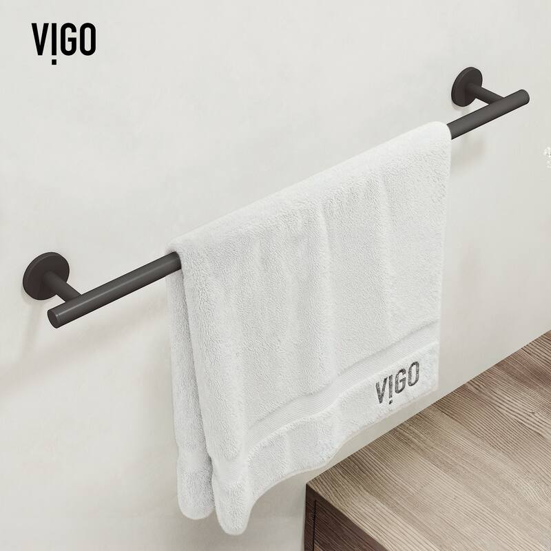 VIGO Elan 3-Piece Bathroom Hardware Accessory Set with 24 in. Towel Bar, Toilet Paper Holder, Hand Towel Holder