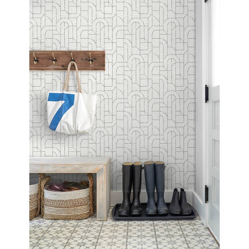 A-Street Prints Integrity Grey Arched Outlines Wallpaper