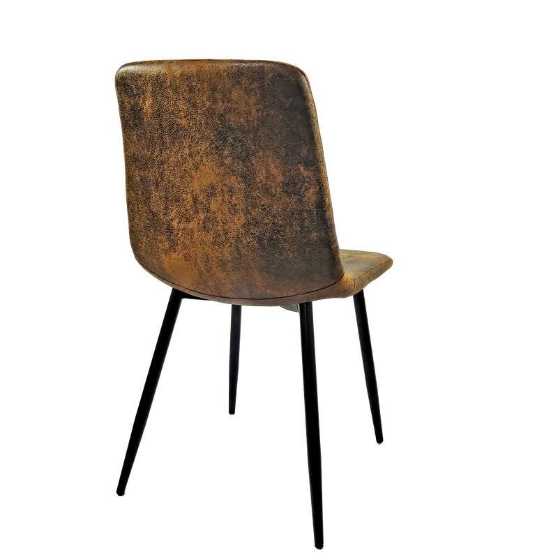 Modern Kitchen Upholstered Dining Chairs Set of 4 with Cushion Seat/Black Metal Legs