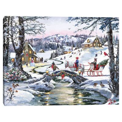 Ice on the Stream by The Macneil Studio Canvas Art Print