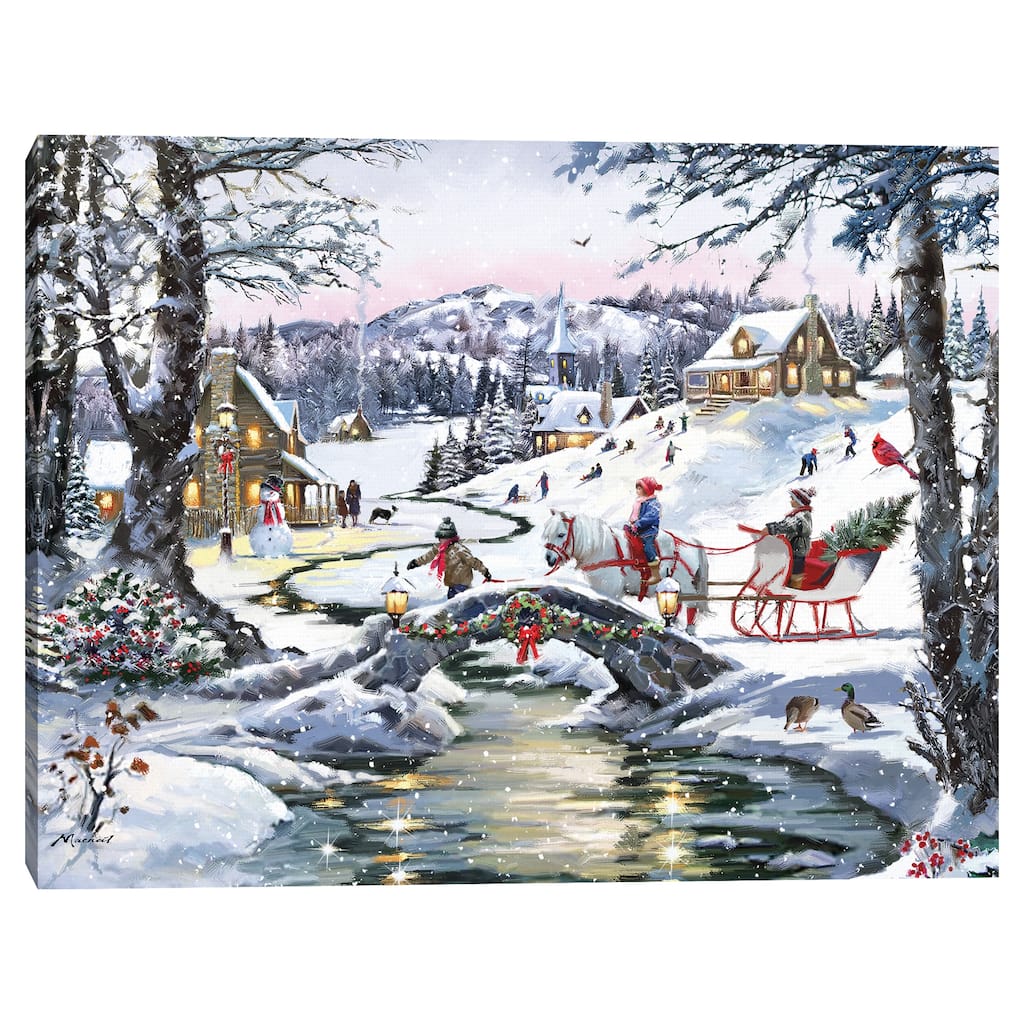 Ice on the Stream by The Macneil Studio Canvas Art Print