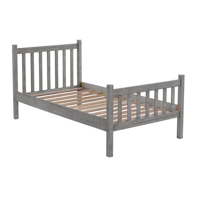 Windsor 3-Piece Wood Bedroom Set with Slat Twin Bed and 2 Nightstands