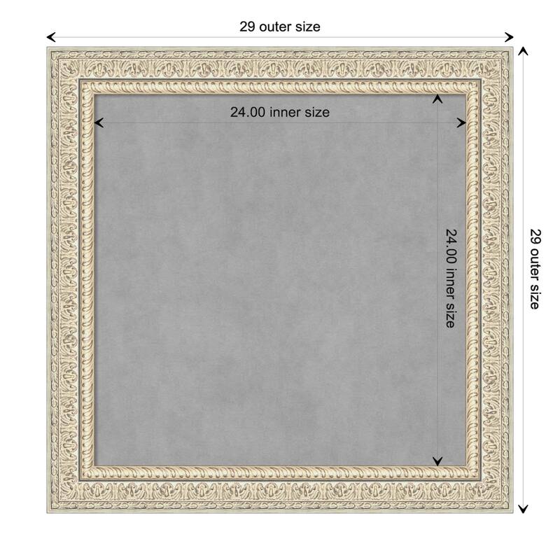 Amanti Art Fair Baroque Cream Framed Magnetic Board - Board Size 24x24