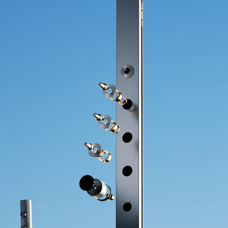 12.99" Solid Brass Five-function Digital Display Thermostatic Shower System with Rough in-Valve