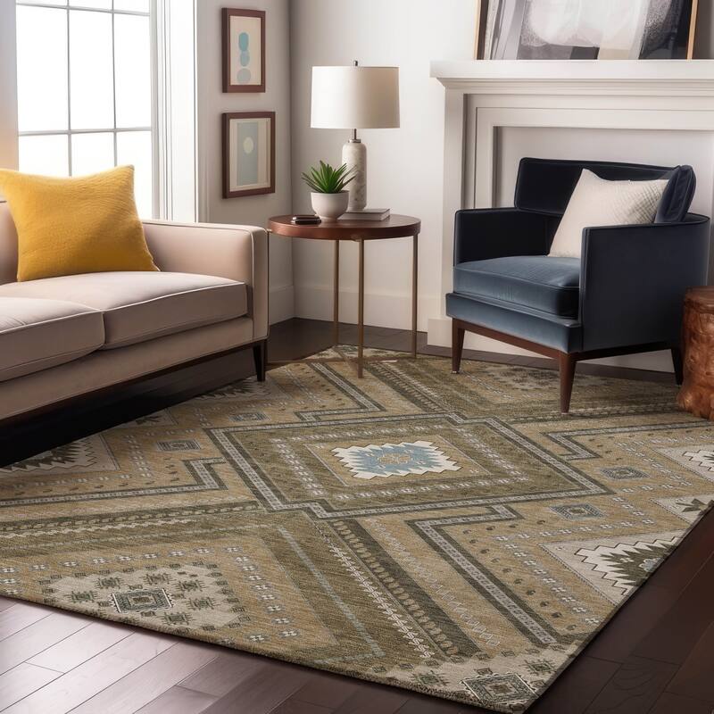 Premium Washable Super Soft Boho Global Mayfield Rug - Beige - 5' x 7'6"