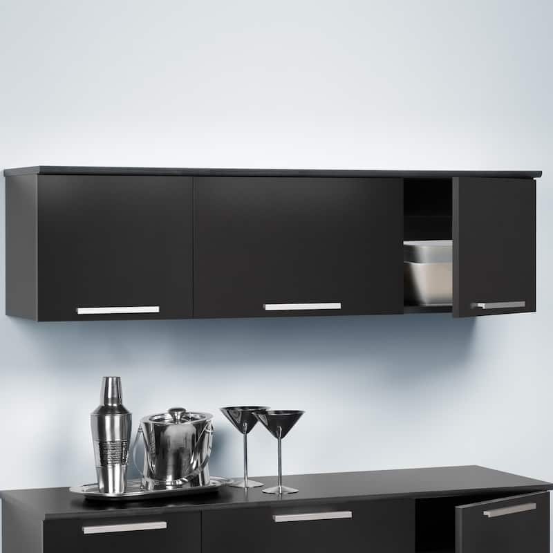 Yaletown Black Wall-mounted Hutch - Black