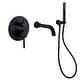 preview thumbnail 33 of 41, Solid Brass 2 Handle Wall Mounted Roman Tub Faucet With Handheld Shower Matte Black