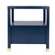 preview thumbnail 12 of 14, Painted Wood Storage Nightstand with Brass Accents by East at Main
