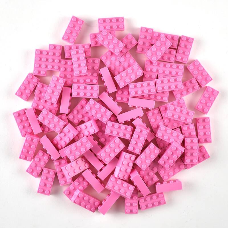Strictly Briks Classic Bricks Kit, Pink, 96 Pieces, Compatible with Major Brick Brands - Multi