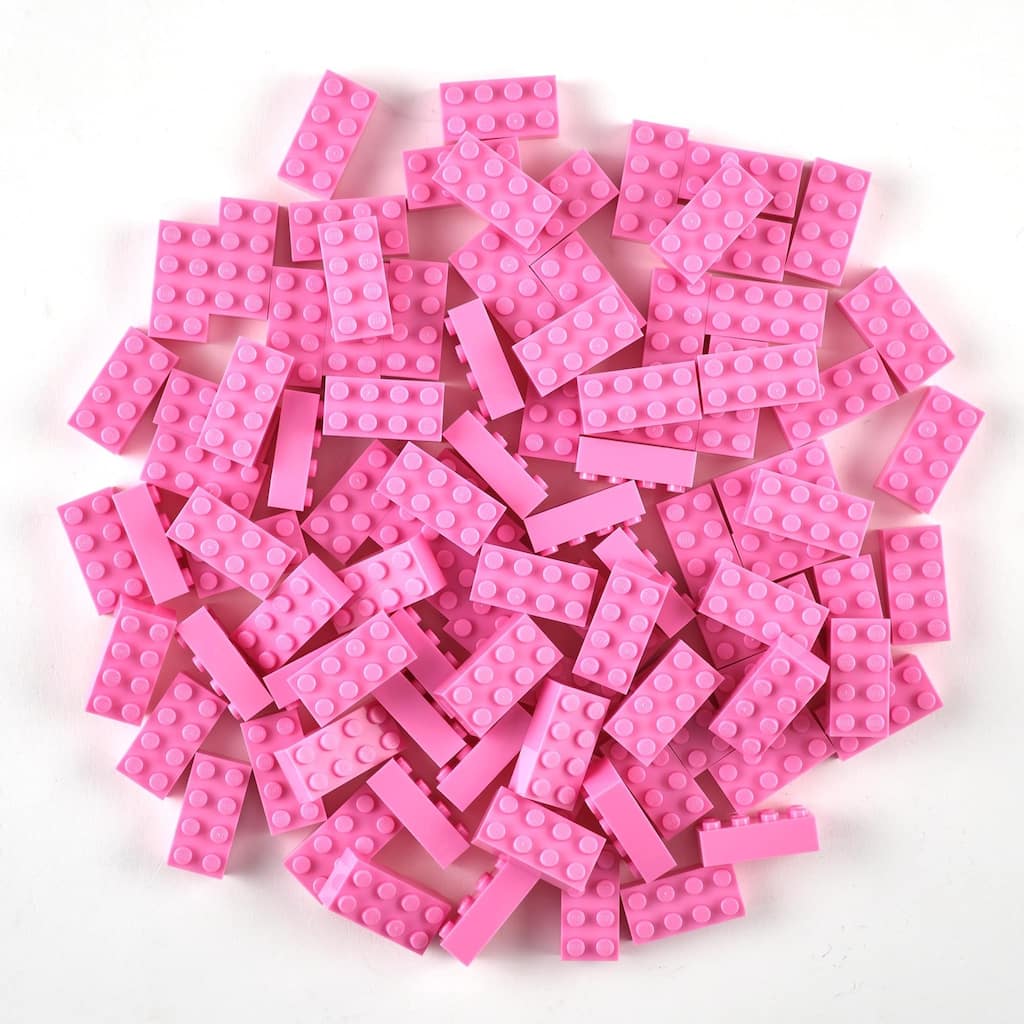 Strictly Briks Classic Bricks Kit, Pink, 96 Pieces, Compatible with Major Brick Brands
