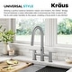 preview thumbnail 55 of 86, KRAUS Oletto Bridge Kitchen Faucet with 2-Function Pull-Down Sprayhead