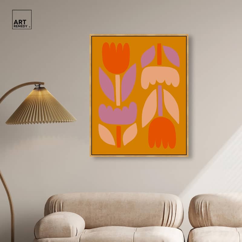 Tulips in Ochre Land Canvas by Art Remedy