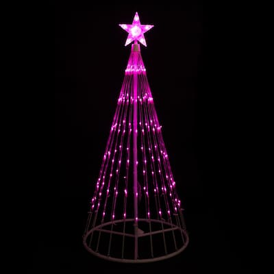 4' Pink LED Lighted Show Cone Christmas Tree Outdoor Decoration
