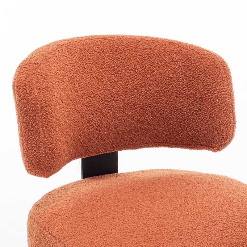 SEYNAR Modern Armless Faux Sherpa Accent Chair with Metal Legs