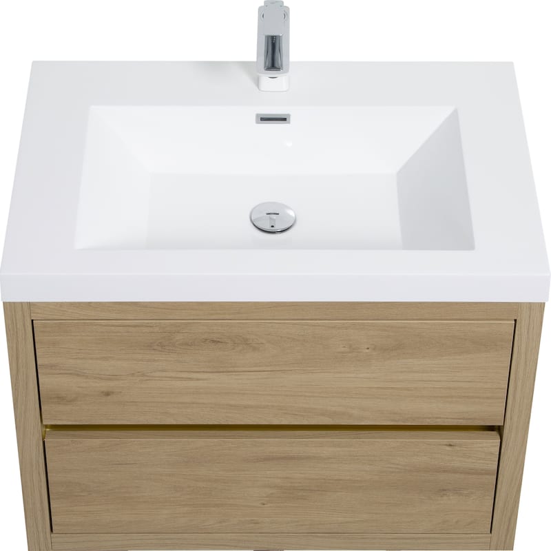24"/30"/36"Wall Mounted Bathroom Vanity w/ Sink and Soft Close Drawers